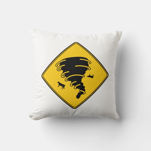Road Sign- Tornado Kissen (Vorderseite)