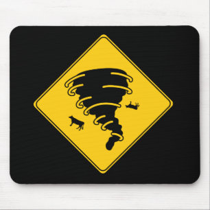 Road Sign- Tornado Mousepad