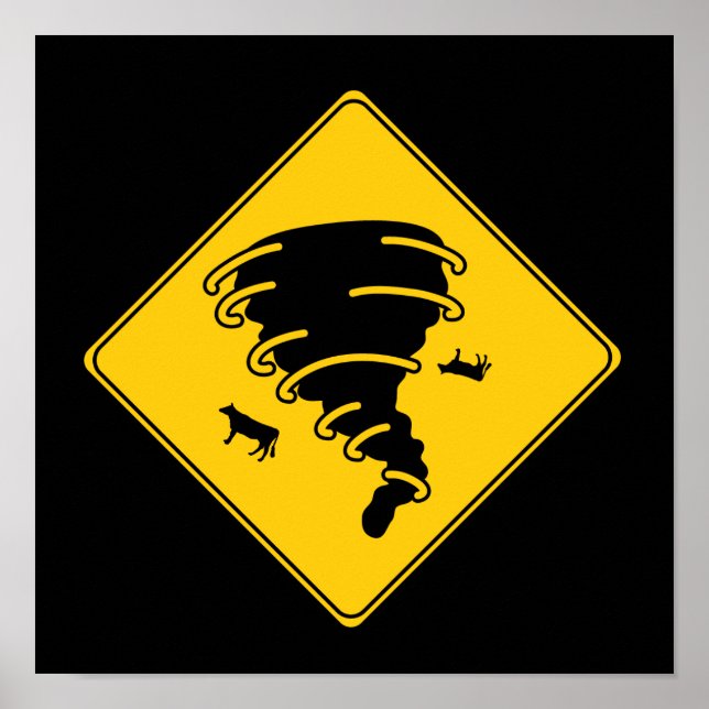 Road Sign- Tornado Poster (Vorne)