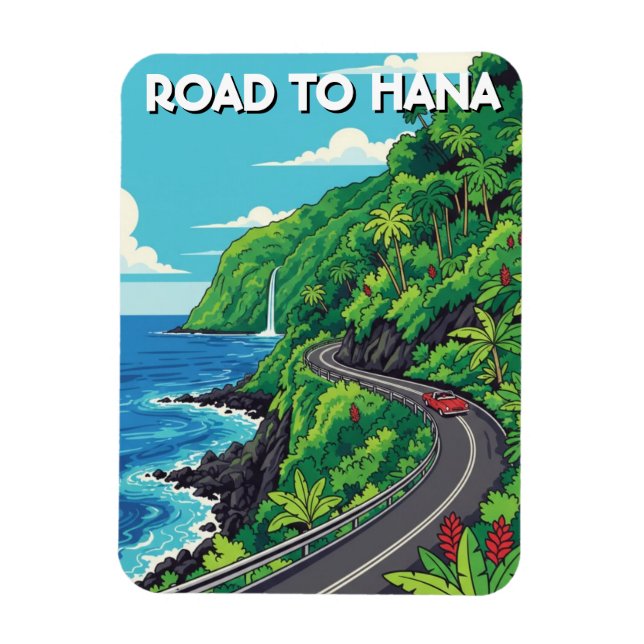 Road to hana Maui Hawaii Travel Magnet (Vertikal)