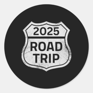 Road Trip 2025 Sign Family Matching Group Urlaub Runder Aufkleber