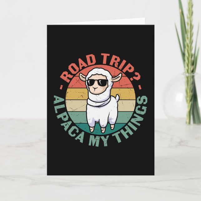 Road Trip Alpaca My Things Funny Llama Karte (Vorderseite)