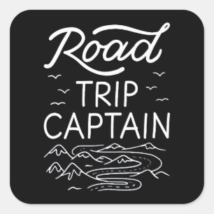 Road Trip Captain I Quadratischer Aufkleber