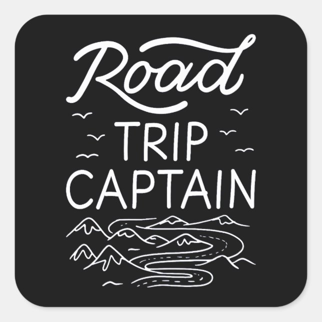Road Trip Captain I Quadratischer Aufkleber (Vorderseite)