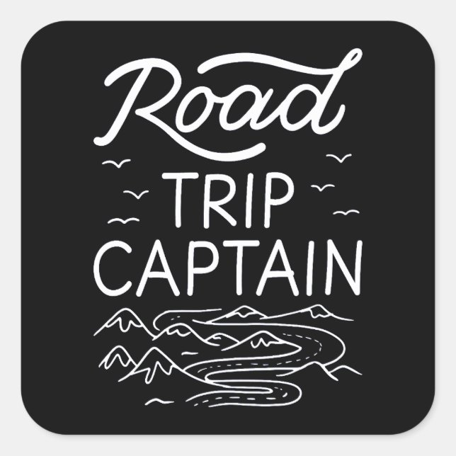 Road Trip Captain I Quadratischer Aufkleber (Vorderseite)