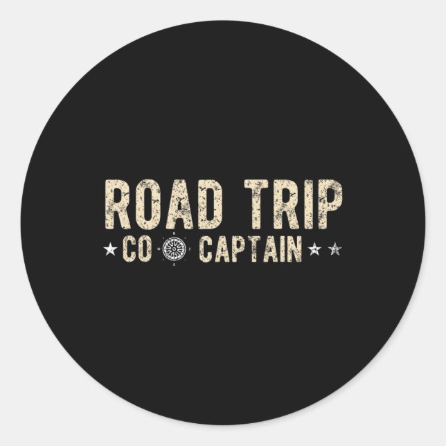 Road Trip Co Captain Road Trip 3 Runder Aufkleber (Vorderseite)