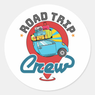 Road Trip Crew Familienurlaub Girls Tour Runder Aufkleber