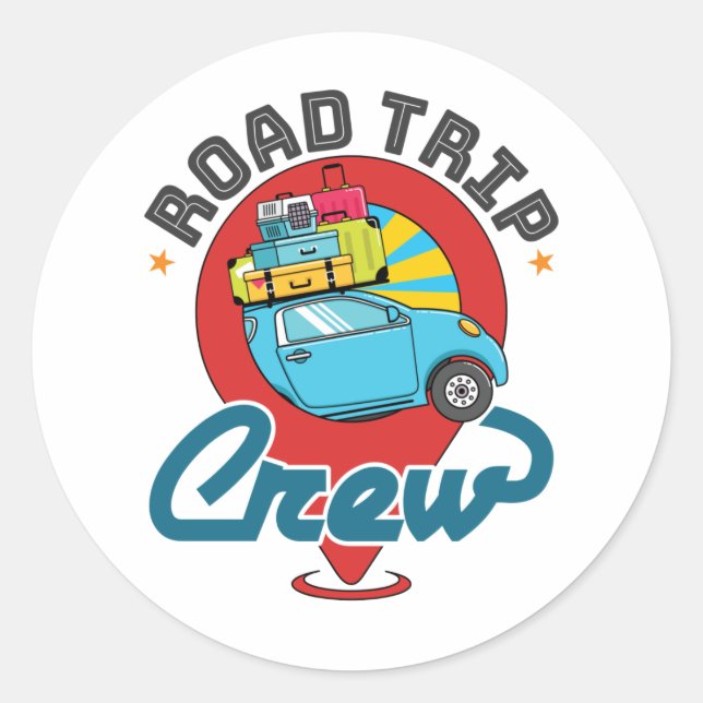 Road Trip Crew Familienurlaub Girls Tour Runder Aufkleber (Vorderseite)
