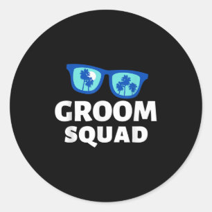 Road Trip Groom Squad Funny Vacation Crew Hochzeit Runder Aufkleber