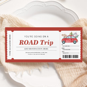 Road Trip Red Geschenkticket Reise Gutschein Einladung