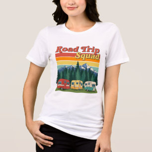 Road Trip Squad Vintag Camper Adventure Design Tri-Blend Shirt