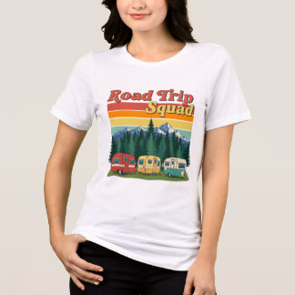 Road Trip Squad Vintag Camper Adventure Design Tri-Blend Shirt