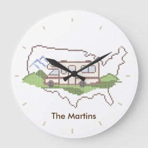 Road Trip USA Clock Große Wanduhr