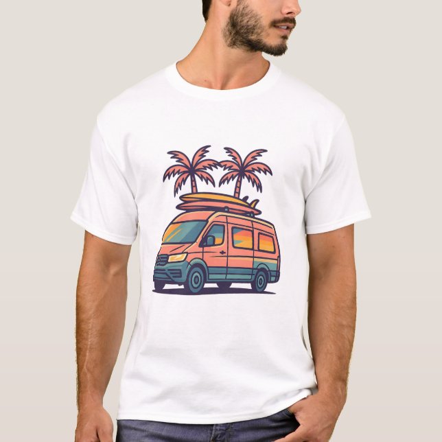 Road Trip Vibes Camper Van Vacation T - Shirt (Vorderseite)
