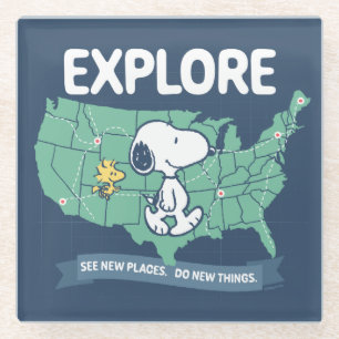 Road Trippin Erdnüsse Erkundung Glasuntersetzer