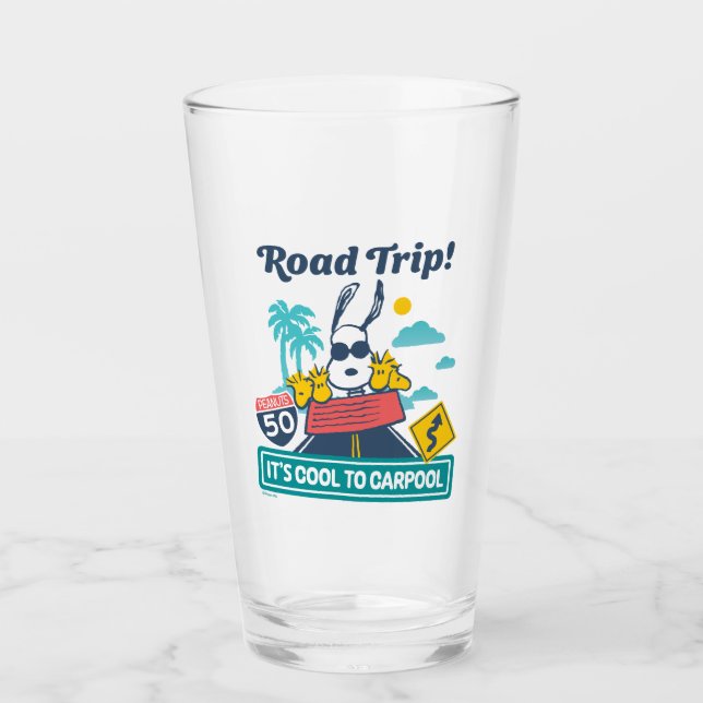 Road Trippin | Erdnüsse Es ist Cool zu Carpool Glas (Vorderseite)