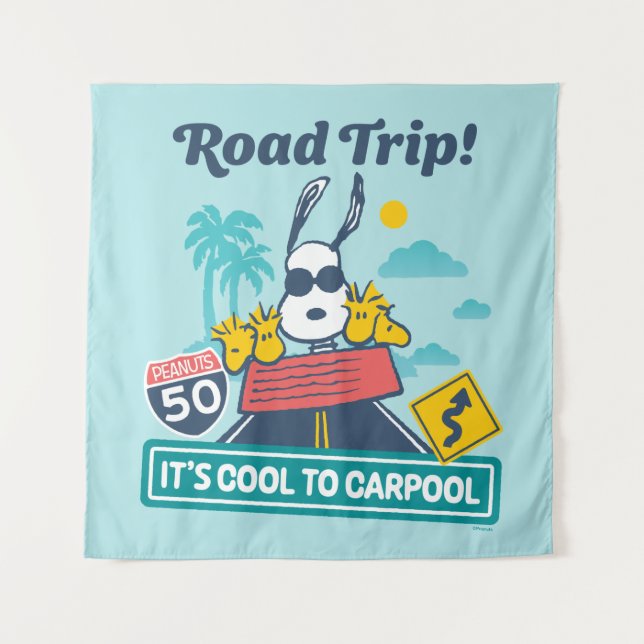 Road Trippin | Erdnüsse Es ist Cool zu Carpool Wandteppich (Vorderseite)
