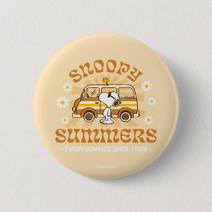 Road Trippin Erdnüsse Snoopy Summers Button