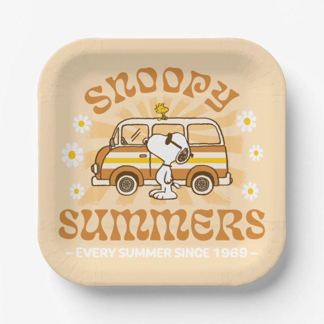 Road Trippin | Erdnüsse Snoopy Summers Pappteller (Vorderseite)