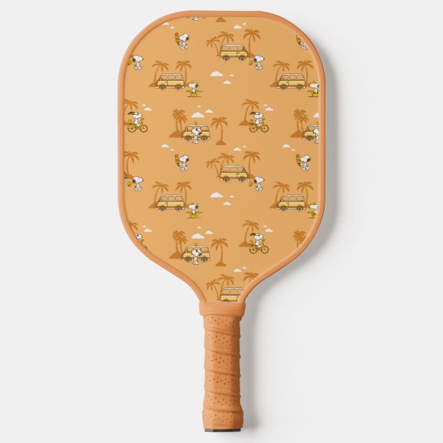 Road Trippin | Peanuts Snoopy Beach Pattern Pickleball Schläger (Vorderseite)