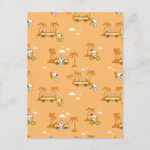 Road Trippin Peanuts Snoopy Beach Pattern Postkarte