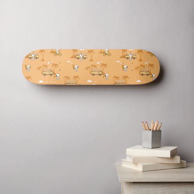 Road Trippin | Peanuts Snoopy Beach Pattern Skateboard (Wandkunst (Horz))