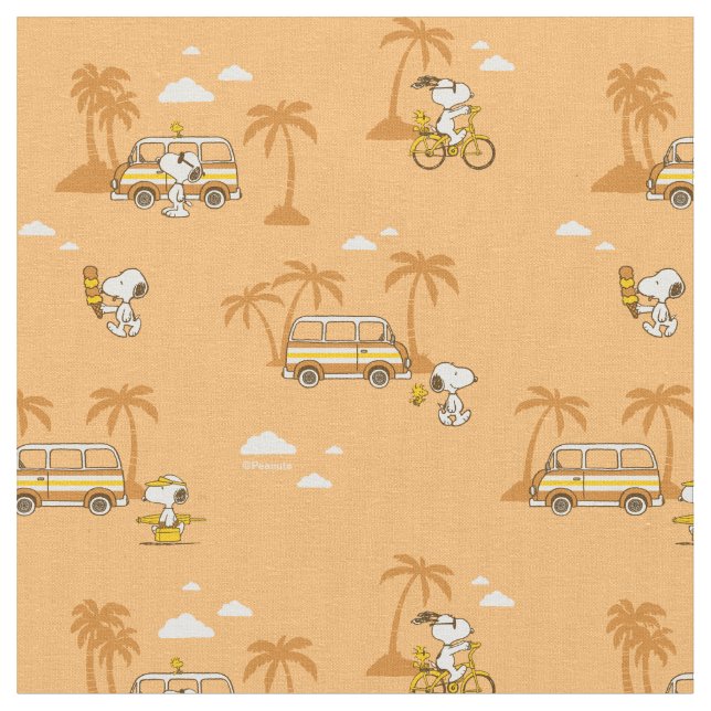 Road Trippin | Peanuts Snoopy Beach Pattern Stoff (Nahaufnahme)