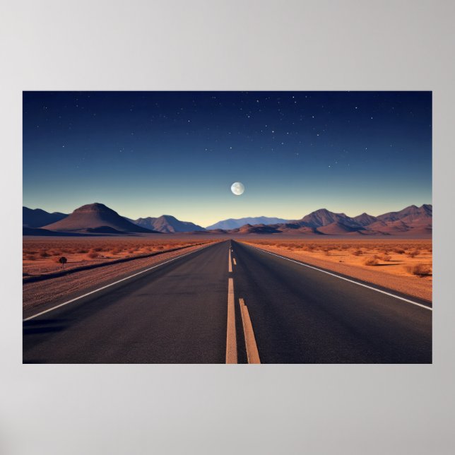 Road Voyage Trip Serene Landschaft Poster (Vorne)