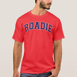 Roadie Stage Crew Vintage Varsity Blau Weiß auf de T-Shirt