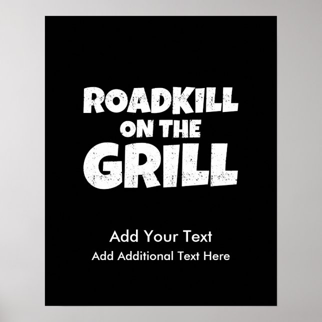 Roadkill on Grill - Funny GRILLEN Party Poster (Vorne)