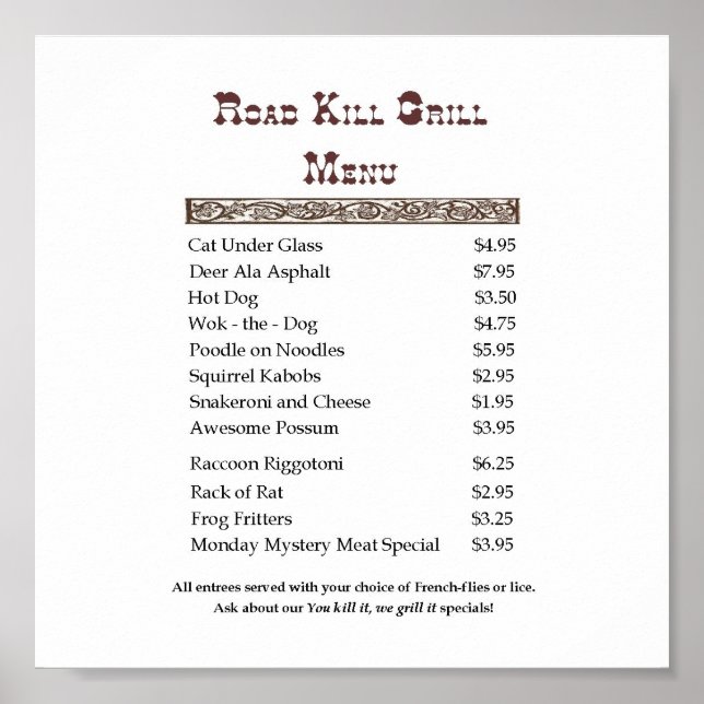 Roadkill Poster (Vorne)