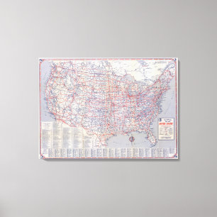 Roadmap Vereinte Staaten Leinwanddruck