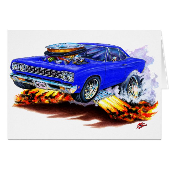 Roadrunner-Blau-Auto 1968-69 (Vorderseite (Horizontal))