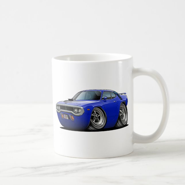 Roadrunner-Blau-Schwarzes Auto 1971-72 Kaffeetasse (Rechts)