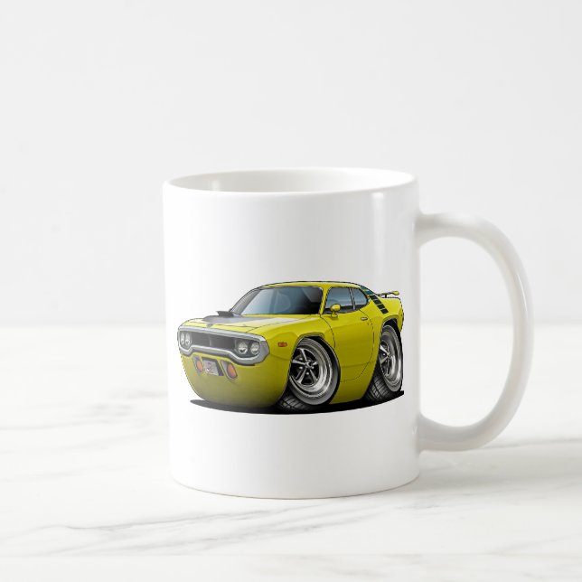 Roadrunner-Gelb-Schwarzes Auto 1971-72 Tasse (Rechts)