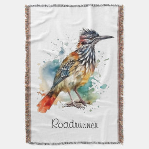 Roadrunner in lebendiger Aquarellfarbe, anpassbar Decke