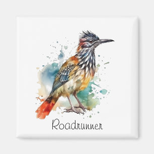 Roadrunner in lebendiger Wasserfarbe Magnet