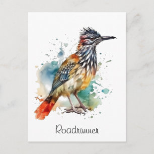 Roadrunner in lebendiger Wasserfarbe Postkarte