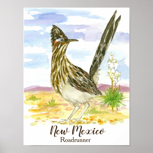 Roadrunner New Mexico Staat Bird Poster (Vorne)