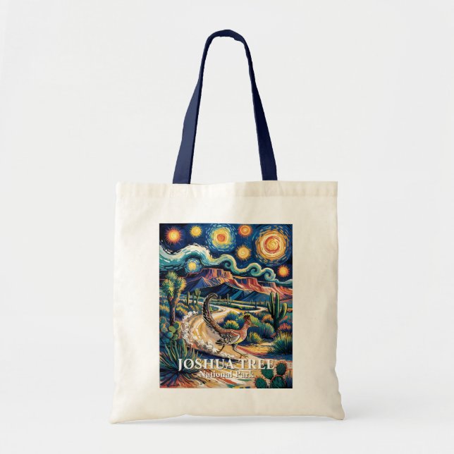 Roadrunner of Joshua Tree Van Gogh Night Custom Tragetasche (Vorne)