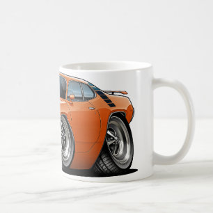 Roadrunner-Orange-Schwarzes Auto 1971-72 Tasse