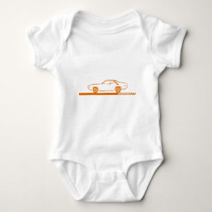 Roadrunner-Orangen-Auto 1971-72 Baby Strampler
