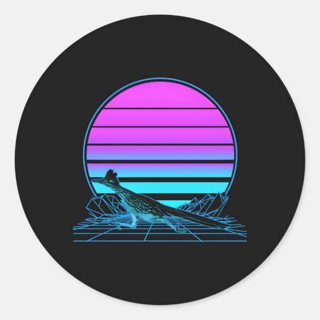 Roadrunner Pastel Goth Vaporwave Runder Aufkleber (Vorderseite)
