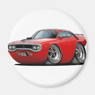 Roadrunner-Rot-Schwarzes Auto 1971-72 Magnet