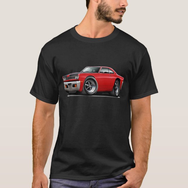 Roadrunner-Rot-Schwarzes Hauben-Auto 1969 T-Shirt (Vorderseite)
