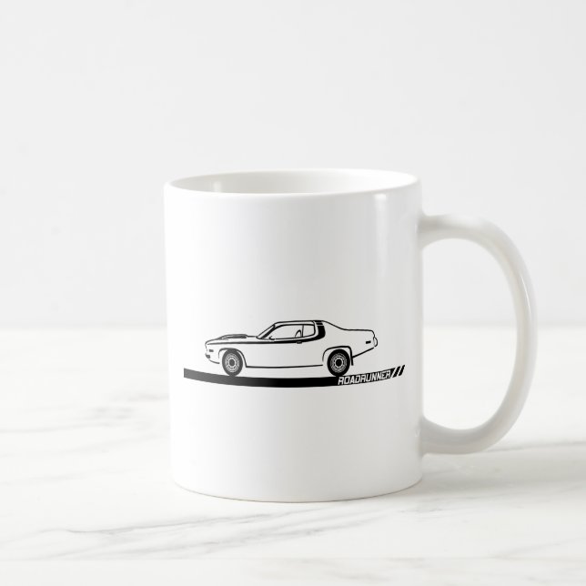 Roadrunner-schwarzes Auto 1973-74 Tasse (Rechts)