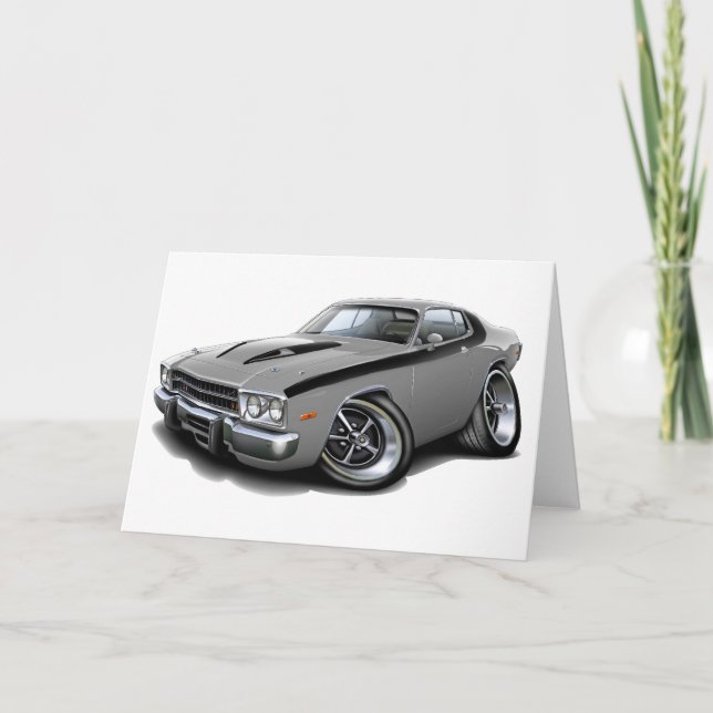 Roadrunner-Silber-Schwarzes Auto 1973-74 Karte (Vorderseite)