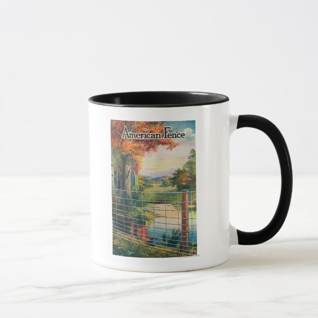 Roadside Scene von American Steel & Wire Co Fence Tasse (Rechts)