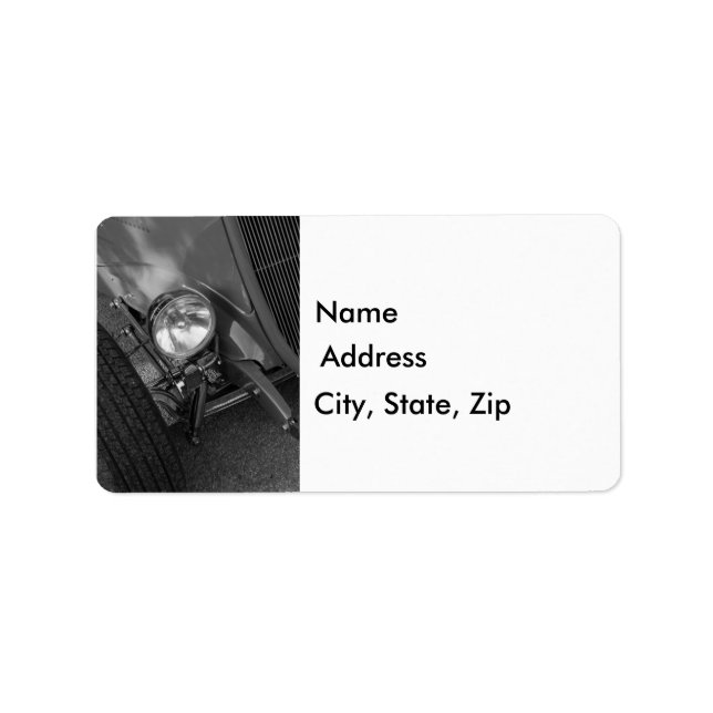 Roadster Grayscale der 30er Jahre Adressaufkleber (Vorne)