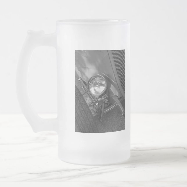 Roadster Grayscale der 30er Jahre Mattglas Bierglas (Links)